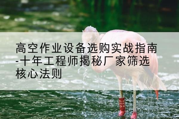 金口河剪叉式升降机厂家-高空作业设备选购实战指南-十年工程师揭秘厂家筛选核心法则